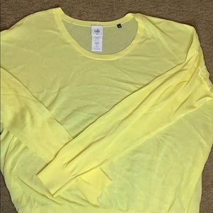 Cabi thin gossamer sweater in cheery yellow